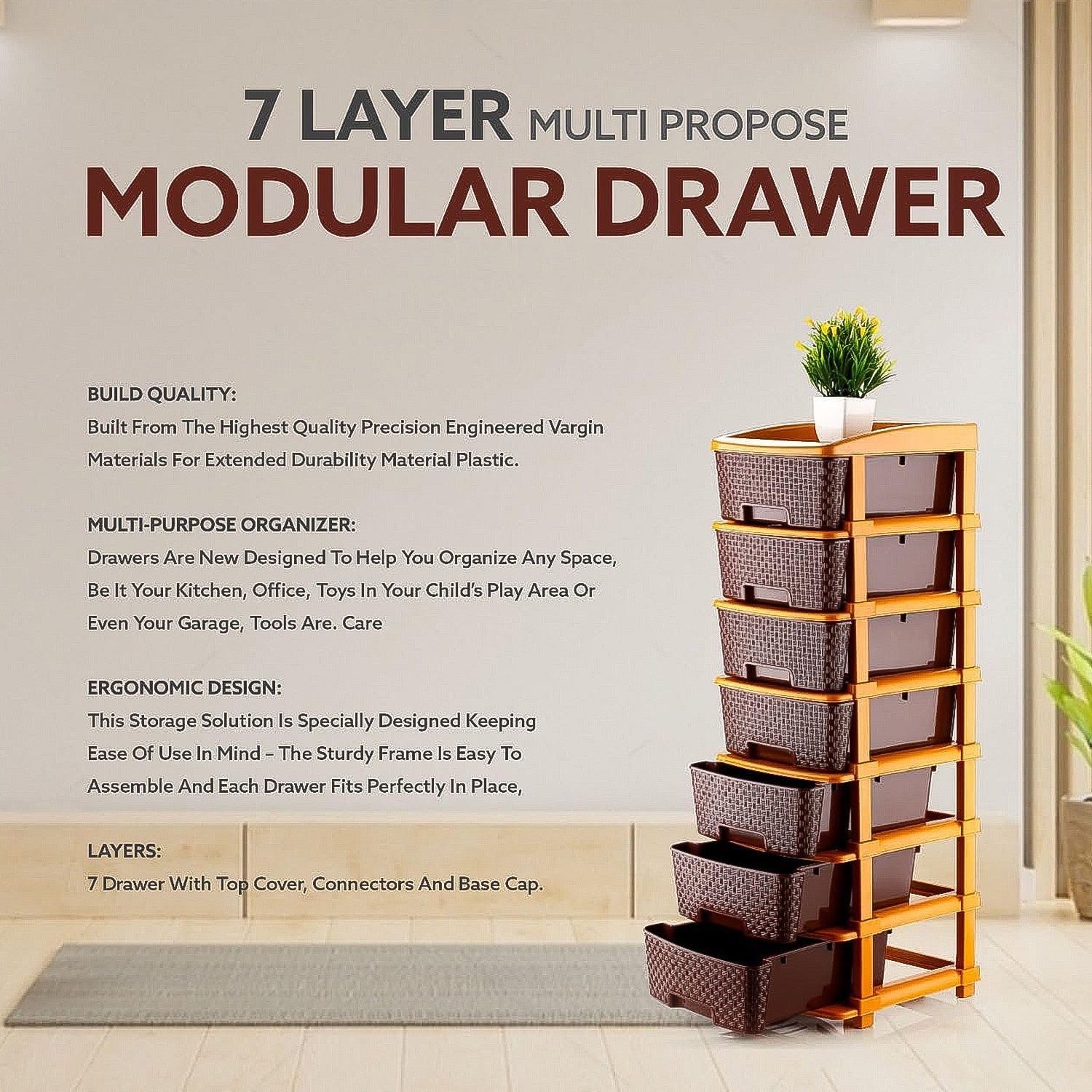7-Layer Multipurpose Plastic Storage Drawer Organizer 7-Layer Multipurpose Plastic Storage Drawer Organizer